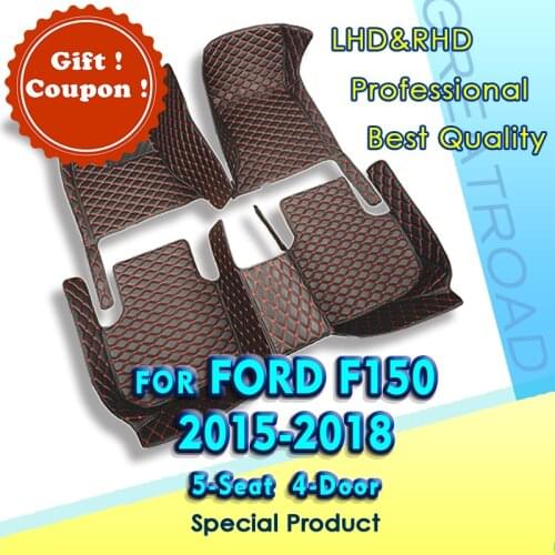 Car floor mats for Ford F150 (Four Doors) 2015 2016 2017 2018 Custom auto foot Pads automobile carpet cover interior accessories