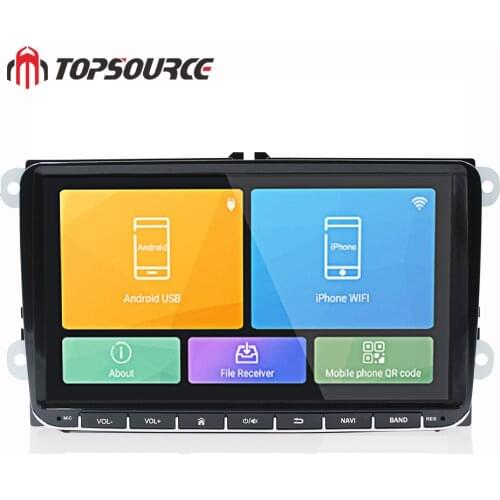 TOPSOURCE Car Multimedia Player 9 Inch Android 2 Din With GPS Wifi Car Radio For VW/Volkswagen/POLO/PASSAT/Golf/Skoda/Fabia