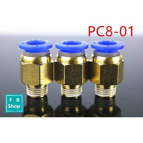 Free shipping PC8-01 8mm to 1/8' Pneumatic Connectors male straight one-touch fittings