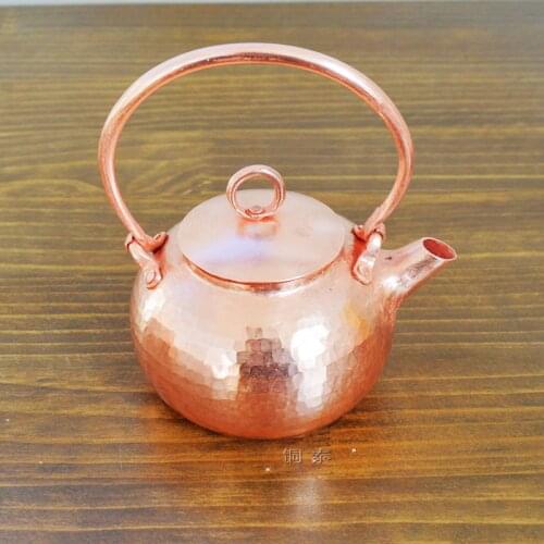 Handmade One Full Piece Pure Copper Pot Teapot Small Water Kettle Top Grade Gift
