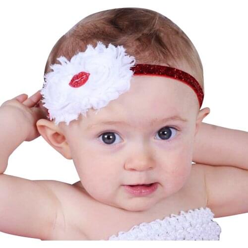 European and American Valentines Day Childrens Hairband, Red Lips, Girls Head Flower, Foreign Trade Elastic Headdress