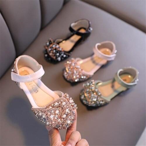 Disney girl nude shoes the spring and autumn period and the new diamond bow small ZhongTong shoes performances shoes and sandals