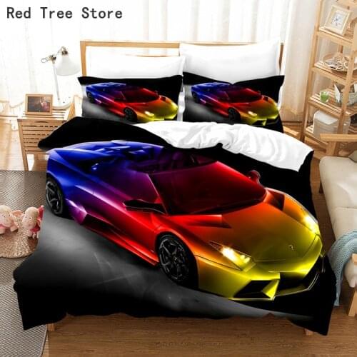 Home Textiles Bedding Set Bedclothes Cool Sports Car Duvet Cover Pillowcase No Sheet Comforter Twin Full Bed Linen For Boy Kids