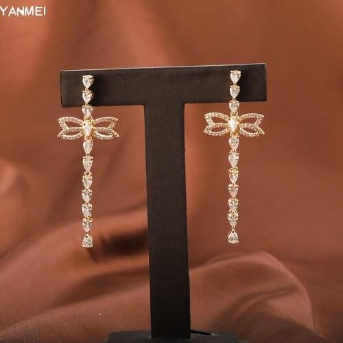 Elegant Bow Long Earrings Plant Leaf Symmetrical Earrings for Women Exquisite Tassel Jewelry Cute High-end Design Earrings