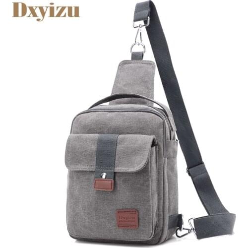 Men Women Canvas Chest Bags Simple Design Daily Shoulder Bags For Phone Laptop Soft Men Travel Handbags Casual Mens Chest Bags