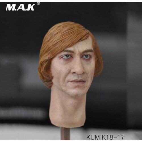 KM18-17 1/6 Europe Head Sculpt Carved Yellow Hair Head Model With Neck for 12'' Action Figure Body
