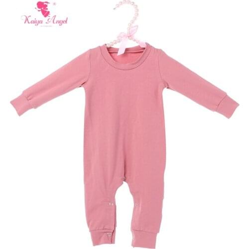 Kaiya Angel Newborn Boy And Girl Rompers Cotton Spring Autumn Long Sleeve Jumpsuit Covered Button 5pcs/lot Factory Wholesale