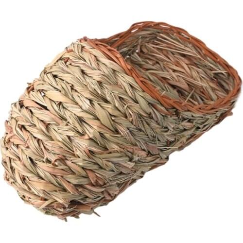 Rabbit Grass Bed Natural Straw Woven House Bunny Chew Toys Hay Nest for Hamsters Gerbils Chinchillas Mice Small Animals