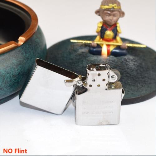 Metal Fuel Lighter For Cigarette Gasolin Fire Windproof Rolling Grinding Wheels Flintstone Kerosene Lighters Mens Gift
