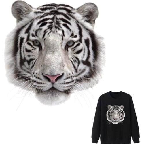 Tiger Patches Iron-On Transfers For Clothing DIY Appliques On T-Shirts For Man A-Level Custom Stickers Thermal Transfer Parches