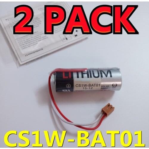 New Date) 2pcs Original For OMRON CS1W-BAT01 3.6V PLC Lithium Battery Batteries with plugs connectors ER17500V