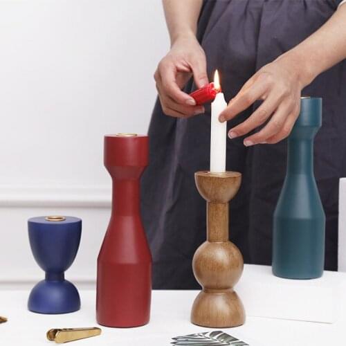 Handcrafts Resin Candlestick Geometric Candle Holder Desktop Decoration Ornaments Household Furnishings Living Room Decoration