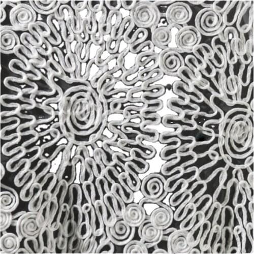 Width 62'' Pure White Semi Transparent Circle Creative Sunflower Mesh Fabric By The Half Yard For Dress Shirt Material