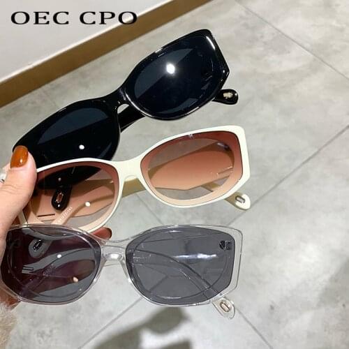 OEC CPO Vintage Small Square Sunglasses Women Steampunk Rectangle Sun Glasses Men Fashion Shades Punk Eyewear Female UV400 Oculo