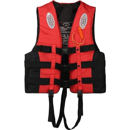 Mens Women Life Vest Swimsuit Boating Ski Drifting Survival Suit Polyester Life Jacket for Adult Kids with Whistle S-XXXL