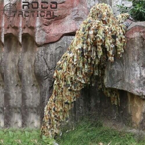 ROCOTACTICAL All Terrain Lightweight Breathable Camouflage Ghillie Suit Voice Silent All Climate Camo Auscam DPCU Ghilly Suit