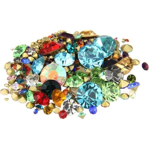 Nail Art Rhinestones Mixed Color Mini Pointback Crystal Stones Loose Strass Bead DIY Nail Art Decoration