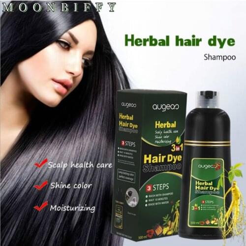 Herbal 500ml Natural Plant Conditioning Hair dye Black Shampoo Fast Dye White Grey Hair Removal Dye Coloring Black Hair