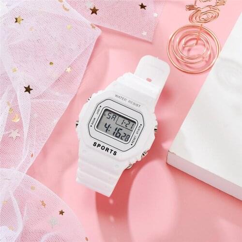 Matcha Green Women Fashion Sports Digital Watches Retro Rectangle Electronic Watch Casual Female Clock Waterproof Drop Shipping