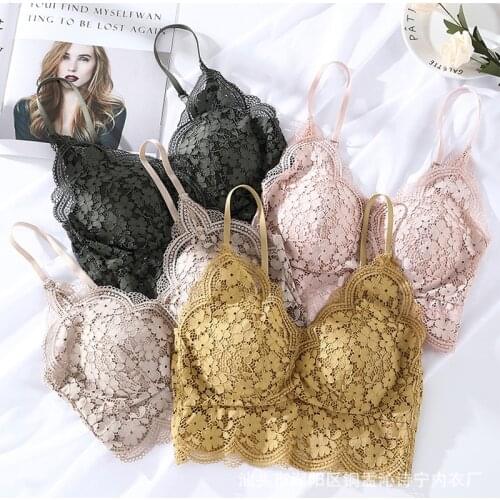 New French Style Lace Chest Wrap Women 's One - Piece Cup without Steel Ring Sexy Beauty Back Base Strap Tube Top