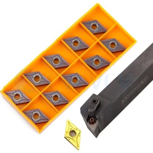1Pcs MDQNR2020K15 MDQNR2525M CNC Machine External Turning Tools Holder +10Pcs DNMG1504 1506 Lathe Coating Carbide Insert Seismic