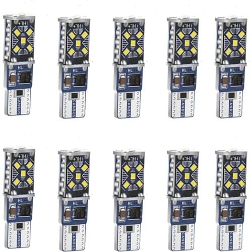 10x T10 W5W Super Bright LED Car Lights Auto reading doom door bulb vehicle Wedge Turn Side Interior parking DRL Lamp white 12V