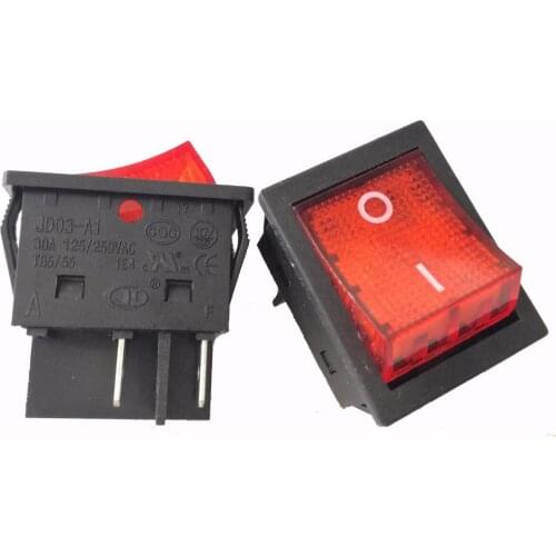 2pcs 4Pins 30A 125V/250V Large Current Rocker Power Switches Push Button Switch for Inverter Welding Machine JD03-A1 TUV CE