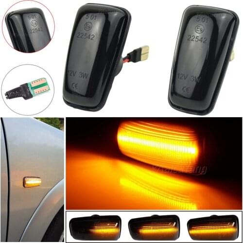2x Dynamic LED Side Marker Signal Light For Peugeot 106 II 306 406 806 For Citroen Berlingo Jumpy Saxo Xantia Break For Fiat