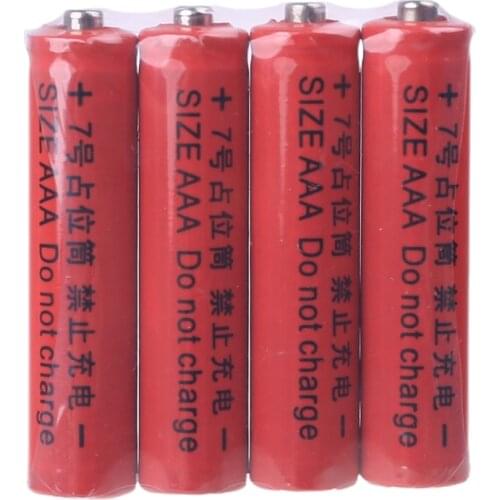 4Pcs No Power 10440 LR03 AAA Dummy Fake Battery Placeholder Cylinder Conductor