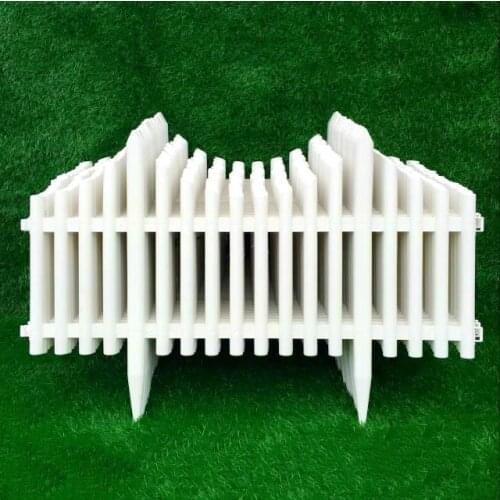 5PCS/set Plastic Garden Fence Easy Assemble White European Style Insert Ground Type Plastic Fences for Garden Countryyard Decor