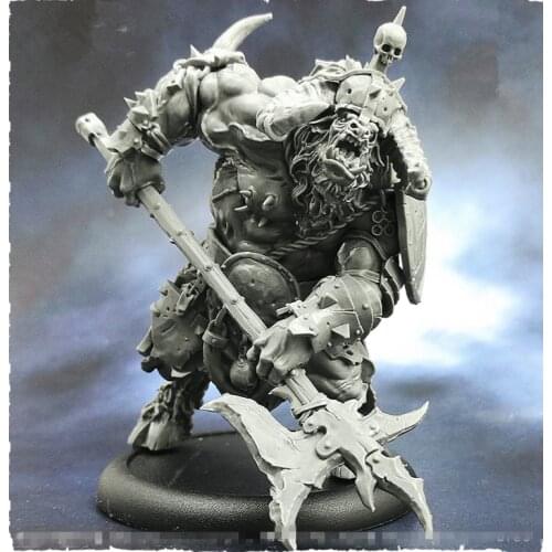 55mm Resin Figure Model kits Halberd Minotaur Fantasy theme GK Unassambled Unpainted S190