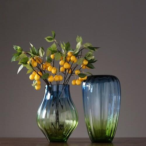 American modern minimalist transparent glass vase Home Furnishing living room table flower arrangement soft decorations