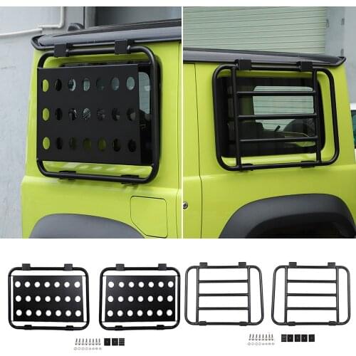Aluminum Alloy Black Rear Window Plate Protect Cover Decorative Trim Fit For Suzuki Jimny 2019-2021 Exterior Car Accessories