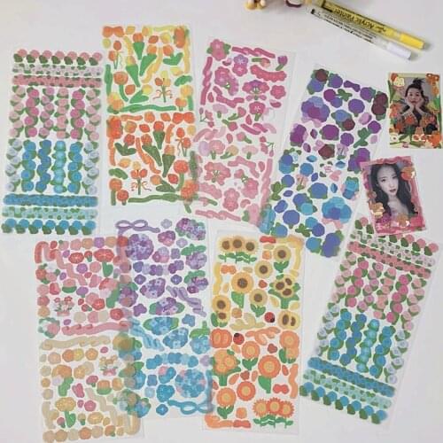 1 Pc Cute Flower Decorative Stickers Shining Diy Scrapbooking Journal Stick Label Stationery Album Sticker School Supplies