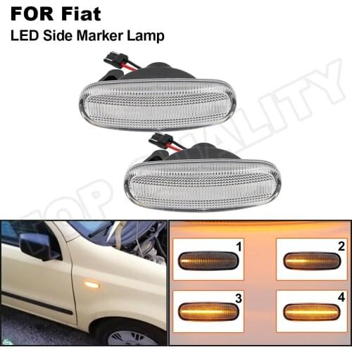 2X Dynamic Flowing LED Side Marker Light Turn Signal Lamp For Fiat Panda Punto Evo Stilo Qubo Peugeot Citroen Lancia Musa(350)