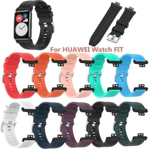 Durable Texture Elegant Silicone Wristband Watch Band Wrist Strap For-Huawei Watch Fit Smart Wristband Accessories 652E