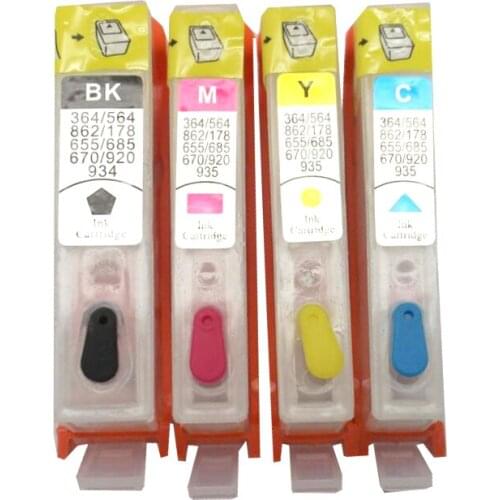 4PK 920 Empty Refillable Ink Cartridge Replacement for officejet 6500 6500A 6000 7000 7500 7500A E709 E710 Printer - BK/C/M/Y