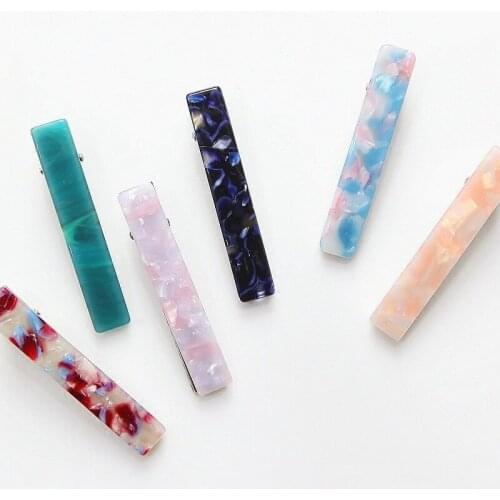 Beauty Women Japanese Acetate Long Colorful Barrettes Elegant Hair Clips Headbands Lady Metal Hairpins Fashion Hair Accessories