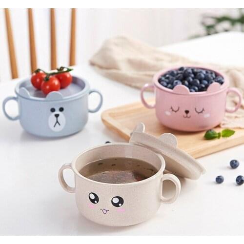 Lunch Box Cute Cartoon Baby Bowls Plate Tableware Children Food Container Dishes Infant Feeding Bowl Child Kids Feed Plate