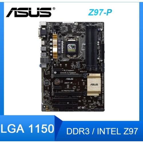 For ASUS Z97-P Desktop Motherboard Intel Z97 DDR3 USB 3.0 PCI-E 3.0 LGA 1150 i7 i5 i3 Processors 32GB Original PC Motherboard