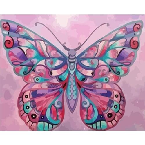 Butterfly Animal 40×50cm DIY Painting By Numbers Hand Painted Oil Painting Adult Child Picture Colouring Home Decor Unique Gift