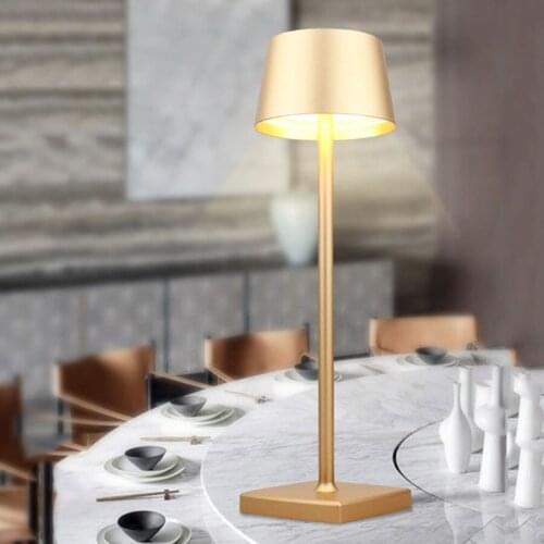 Thrisdar 5200mah Cordless table lamp Golden Touch Sensor Dimmable Restaurant Bar Table Light for Hotel KTV Office Bedroom Decor