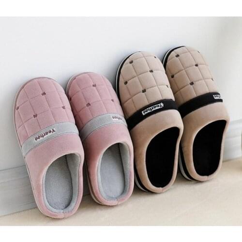 2020 New Lovers Indoor Slippers Warm Plush Women Cotton Slipper Anti-slip Soft Autumn Winter Shoes Woman Men Home Slides SH08211