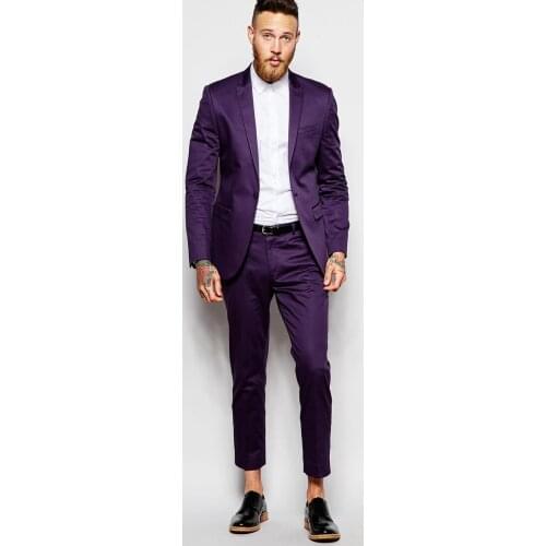 Newest Groomsmen Peak Lapel Groom Tuxedos Green/Teal/Yellow/Purple Men Suits Wedding Best Man (Jacket+Pants+Tie+Hankerchief)B891
