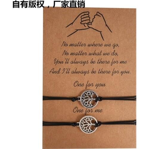 Charm Fashion Jewelry Life Tree Bracelet Creative Environmental Protection Alloy Life Tree Woven Card Bracelet for Women