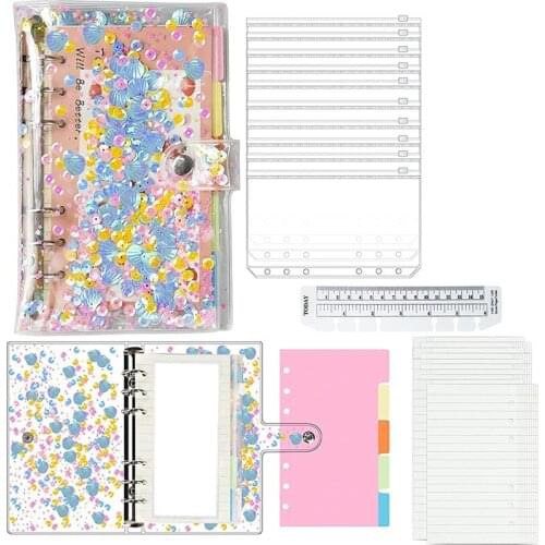 A6 Binder PVC Notebook Cover and 10 Cash Envelopes for Budgeting, Budget Binder with Clear Envelopes Pockets, Planne
