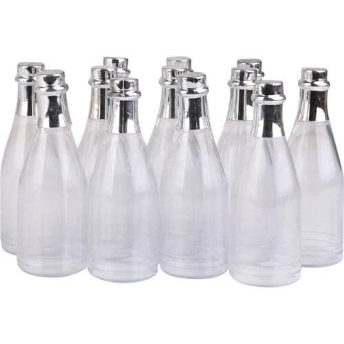 Plastic Champagne Bottles Candy Bottle Box Shower Party Favors 12PCS Clear