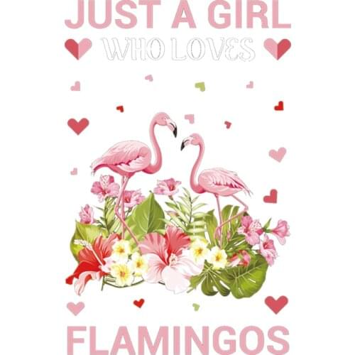 Popular Flamingos Clothing Stickers Girl Hoodie Tops Diy Heat Press Hot Tear Transfer Paper Patterns For Clothing