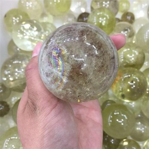 Drop shipping natural citrine quartz crystal gemstone sphere reiki healing Orb crystal ball Home Decor meditation ball