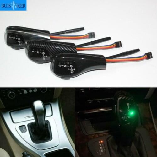 Carbon Fiber Black Silver LED Gear Shift Knob Shifter Lever for BMW X3 first Generation E83 2003-2010 Automatic Accessories